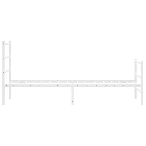 Sengeramme med sengegavl og fodgærde 75x190 cm metal hvid