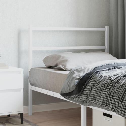 Sengegavl 100 cm metal hvid