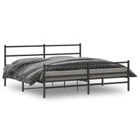 Sengeramme med sengegavl og fodgærde 180x200 cm metal sort
