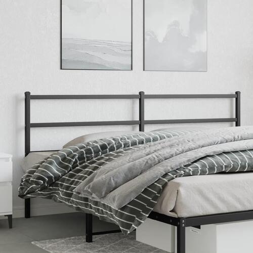 Sengegavl 180 cm metal sort