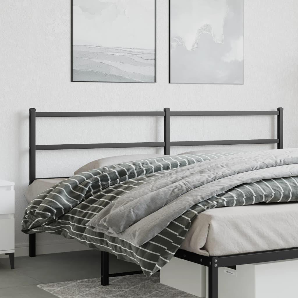 Sengegavl 180 cm metal sort