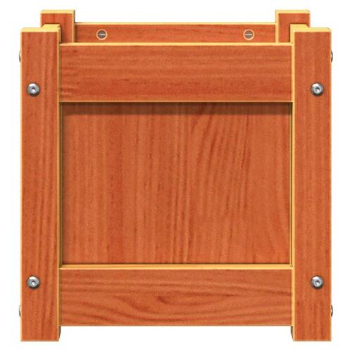 Plantekasse 31x31x31 cm massivt fyrretræ gyldenbrun
