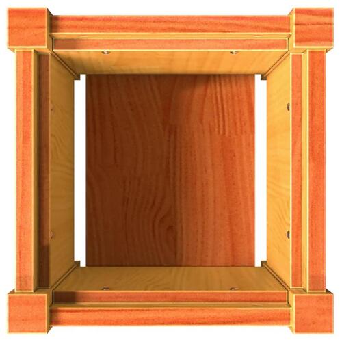 Plantekasse 31x31x31 cm massivt fyrretræ gyldenbrun