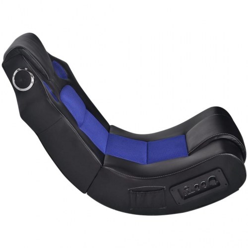 Gyngestol med musik kunstlæder sort og blå