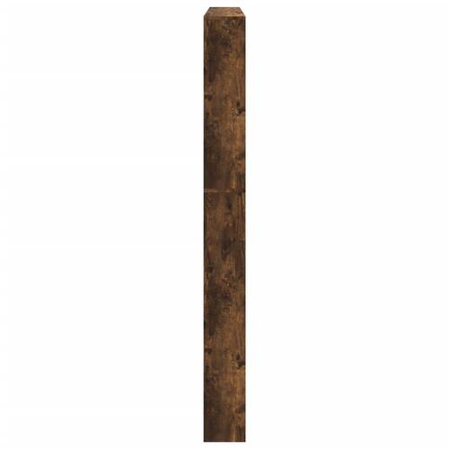 Skoskab med spejl og 5 hylder 63x17x169,5 cm røget egetræsfarve