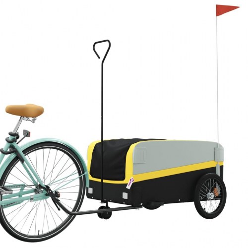 Cykelanhænger 45 kg - jern, sort/gul