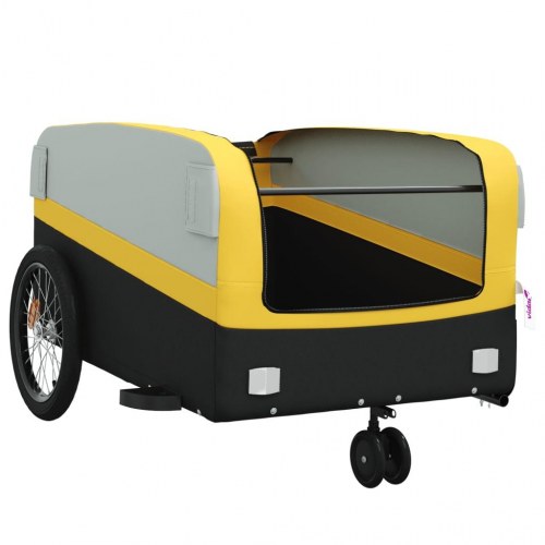 Cykelanhænger 45 kg - jern, sort/gul