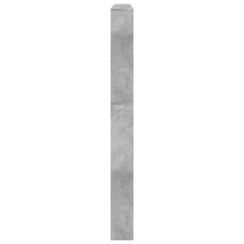 Skoskab med spejl og 5 hylder 63x17x169,5 cm betongrå