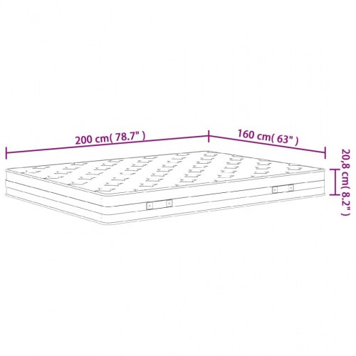 Springmadras med bonellfjedre 160×200 cm - medium