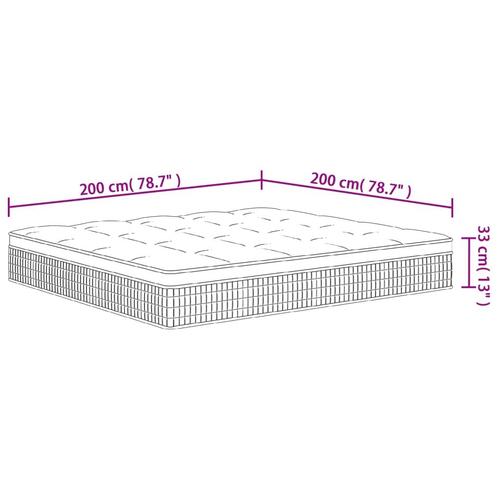 Springmadras m. pocket-fjedre medium plus 200x200 cm