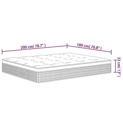 Springmadras m. pocket-fjedre medium fasthed 180x200 cm