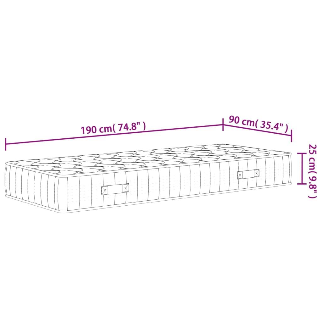 Springmadras med pocketfjedre 90x190 cm medium fast