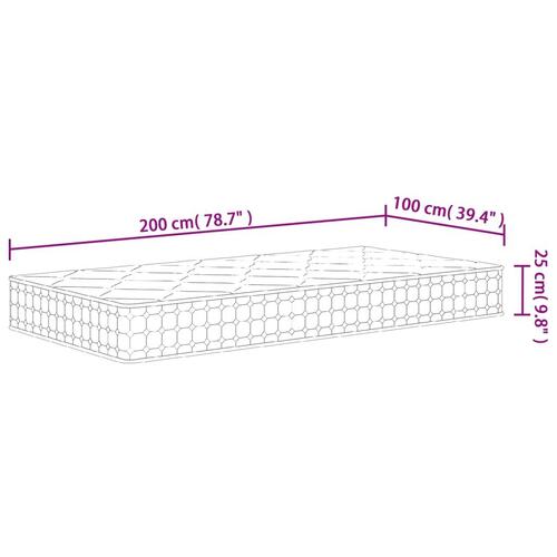Springmadras med pocketfjedre 100x200 cm medium fast