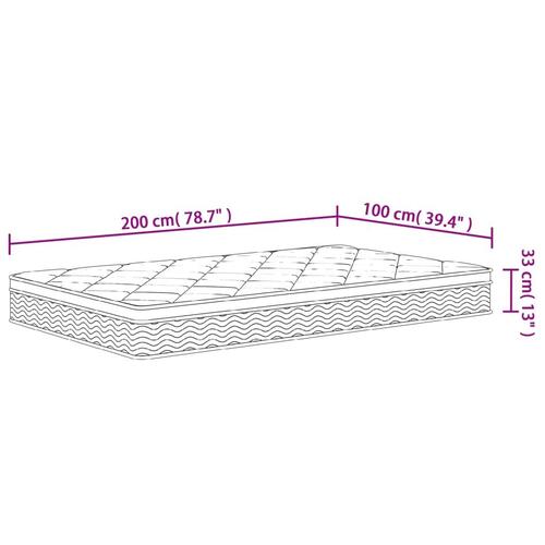 Springmadras med pocketfjedre 100x200 cm medium