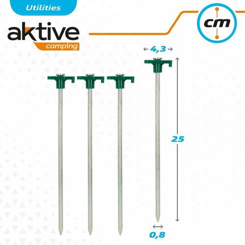 Campingpløk Aktive 25 cm 4 Dele Ø 8 mm (24 enheder)