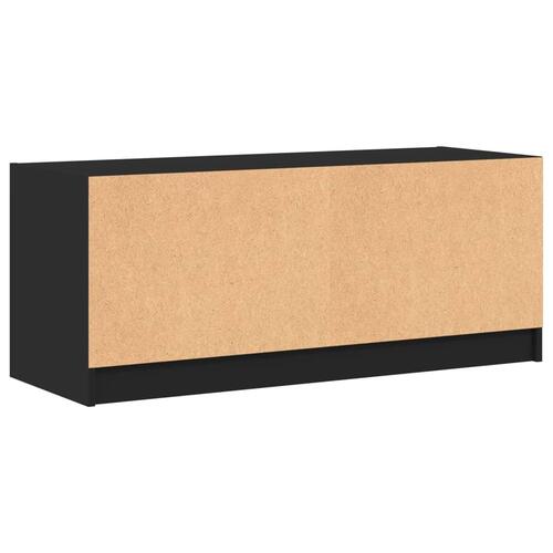 Tv-bord med glaslåger 102x37x42 cm sort