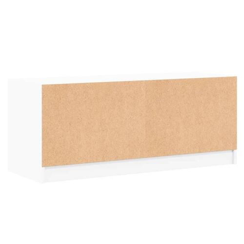 Tv-bord med glaslåger 102x37x42 cm hvid