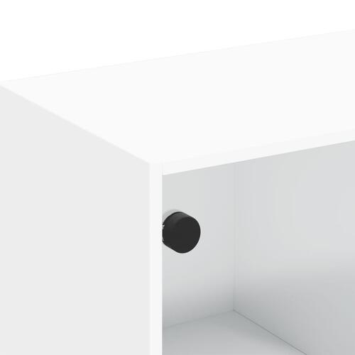Tv-bord med glaslåger 102x37x42 cm hvid