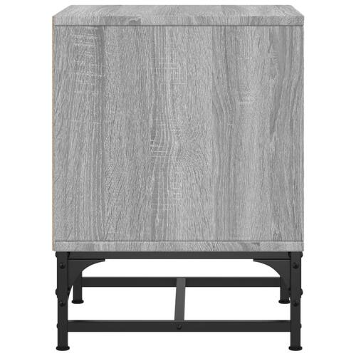 Sengeborde med glaslåger 2 stk. 35x37x50 cm grå sonoma-eg