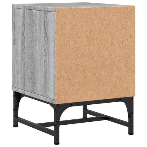 Sengeborde med glaslåger 2 stk. 35x37x50 cm grå sonoma-eg