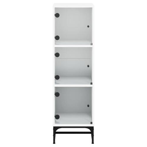 Skab med glaslåger 35x37x120 cm hvid