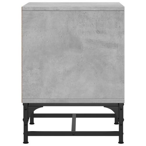 Sengeborde 2 stk. med glaslåger 35x37x50 cm betongrå