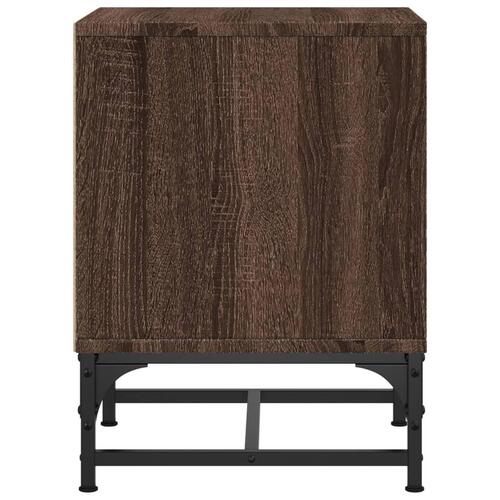 Sengeborde med glaslåger 2 stk. 35x37x50 cm brun egetræ
