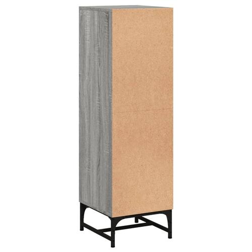 Skab med glaslåger 35x37x120 cm grå sonoma-eg