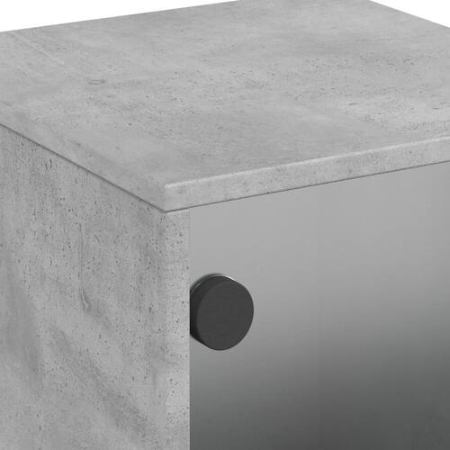 Sengebord med glaslåger 35x37x50 cm betongrå