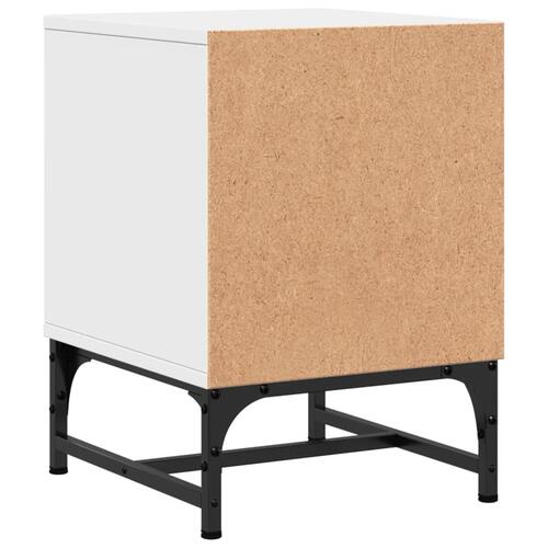 Sengebord med glaslåger 35x37x50 cm hvid