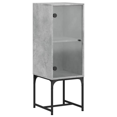 Skab med glaslåge 35x37x100 cm betongrå