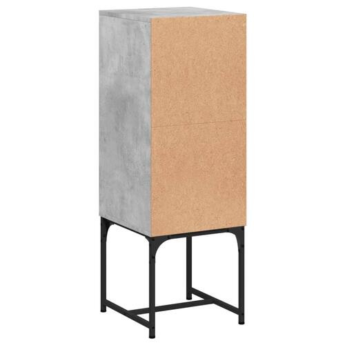 Skab med glaslåge 35x37x100 cm betongrå