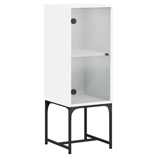 Skab med glaslåge 35x37x100 cm hvid