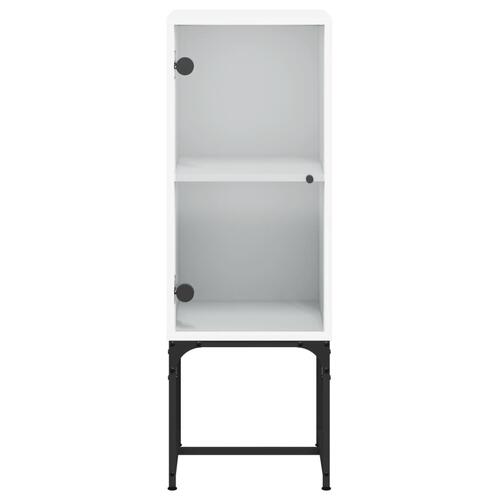 Skab med glaslåge 35x37x100 cm hvid