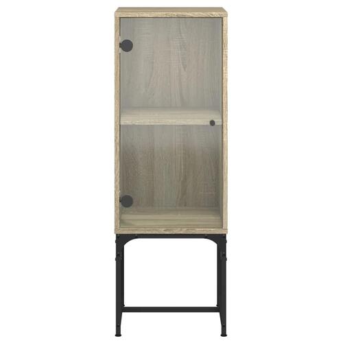 Skab med glaslåge 35x37x100 cm sonoma-eg