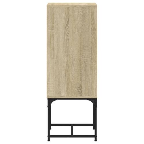 Skab med glaslåge 35x37x100 cm sonoma-eg