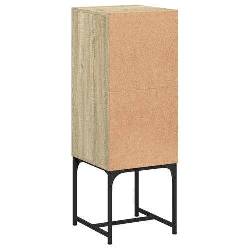 Skab med glaslåge 35x37x100 cm sonoma-eg
