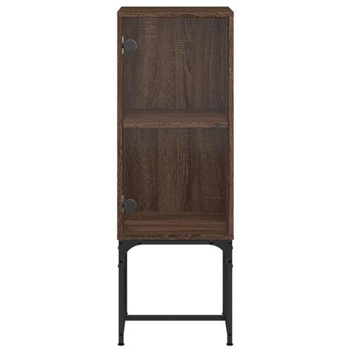 Skab med glaslåge 35x37x100 cm brun egetræsfarve