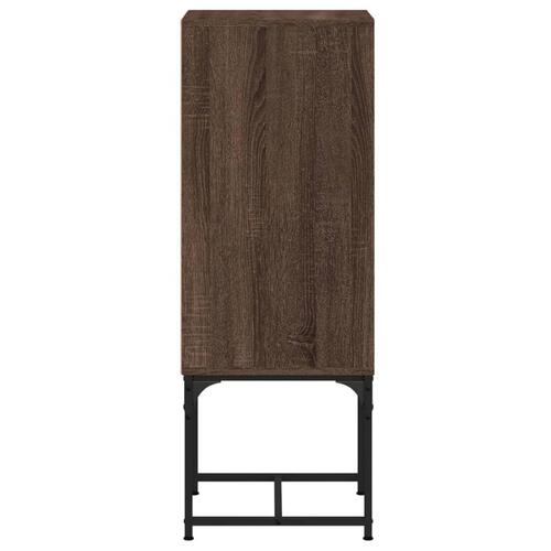 Skab med glaslåge 35x37x100 cm brun egetræsfarve