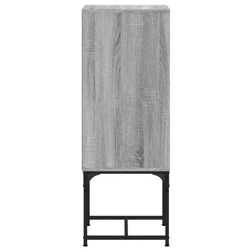 Skab med glaslåge 35x37x100 cm grå sonoma-eg