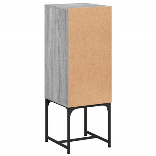 Skab med glaslåge 35x37x100 cm grå sonoma-eg
