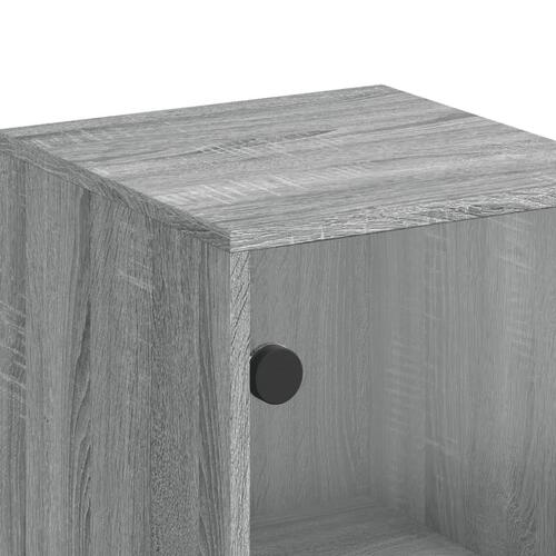 Skab med glaslåge 35x37x100 cm grå sonoma-eg