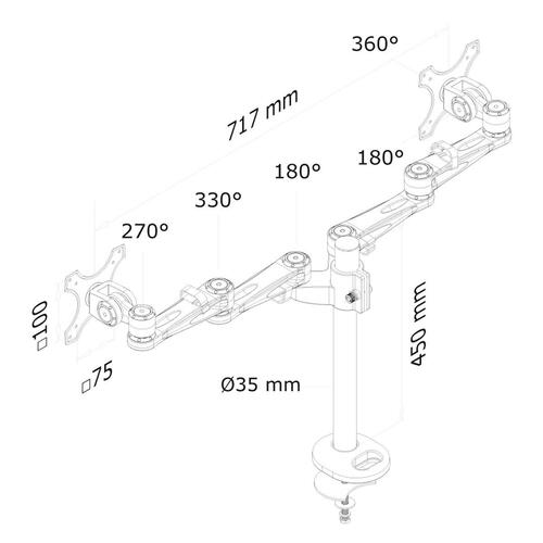 Skærmholder Neomounts FPMA-D935DG 10" 27"