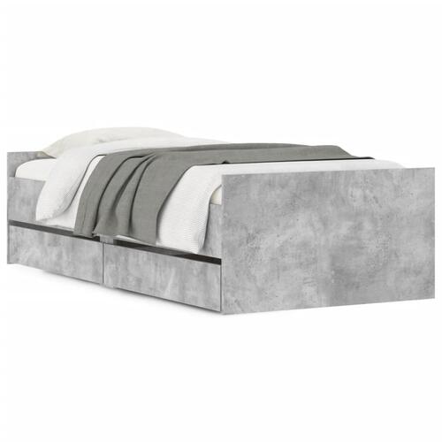 Sengeramme med skuffer 90x190 cm betongrå