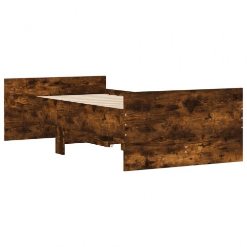 Sengeramme med skuffer 90 x 190 cm - røget egetræsfarve