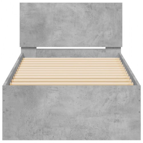 Sengeramme med sengegavl 90 x 190 cm - betongrå