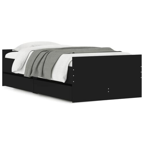 Sengeramme med skuffer 90x190 cm sort