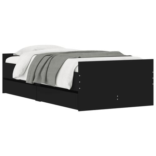 Sengeramme med skuffer 90x190 cm sort