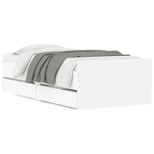 Sengeramme med skuffer 90x190 cm hvid