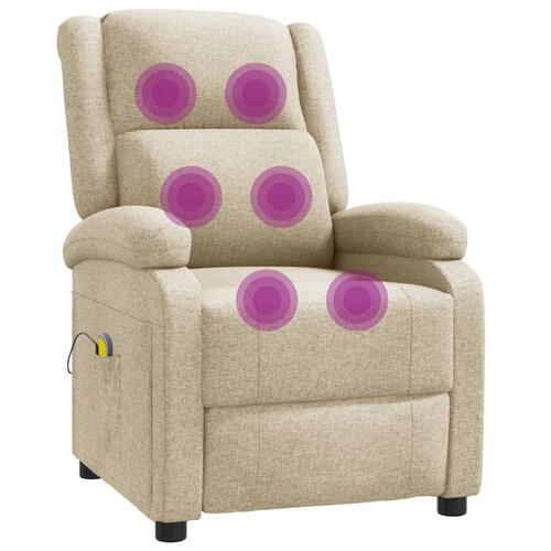 Massagestol stof cremefarvet